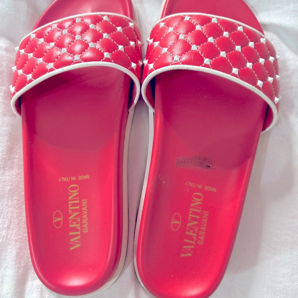 Valentino slides sandals. Worn twice. Great condition no scuffs or scratches.